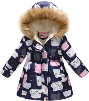 2-11 Years Toddler Baby Kids Girls Down Puffer Jacket Winter Thick Warm Parkas Hooded Windproof Coat Outwear Jacket