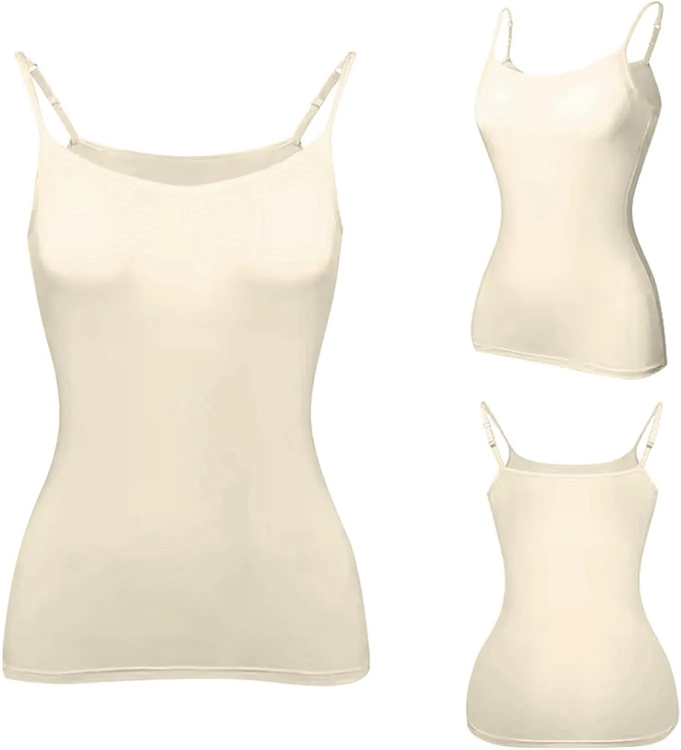 2 Pack Built in Bra Tank Tops for Women Summer Casual Spaghetti Strap Camisole Plus Size Workout Padded Tank Tops