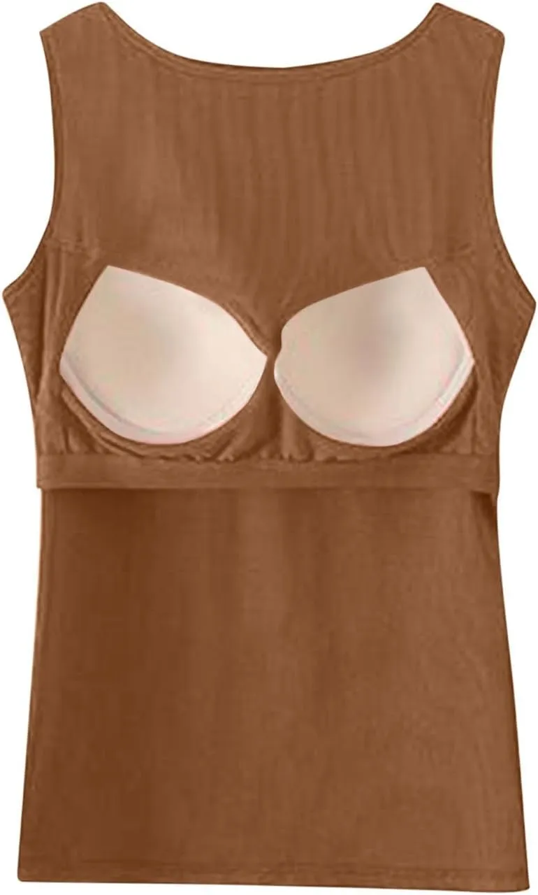 2025 Tank Tops for Women Lightweight Breathable Solid Color Smooth Tanks Round Neck Stretchy Wide Strip Undershirt