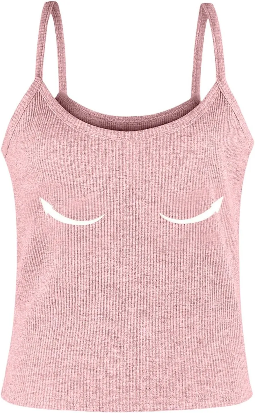 2025 Womens Tank Tops with Built in Bra Casual Scoop Neck Sleeveless Tees Basic Workout Top Camisole Undershirt