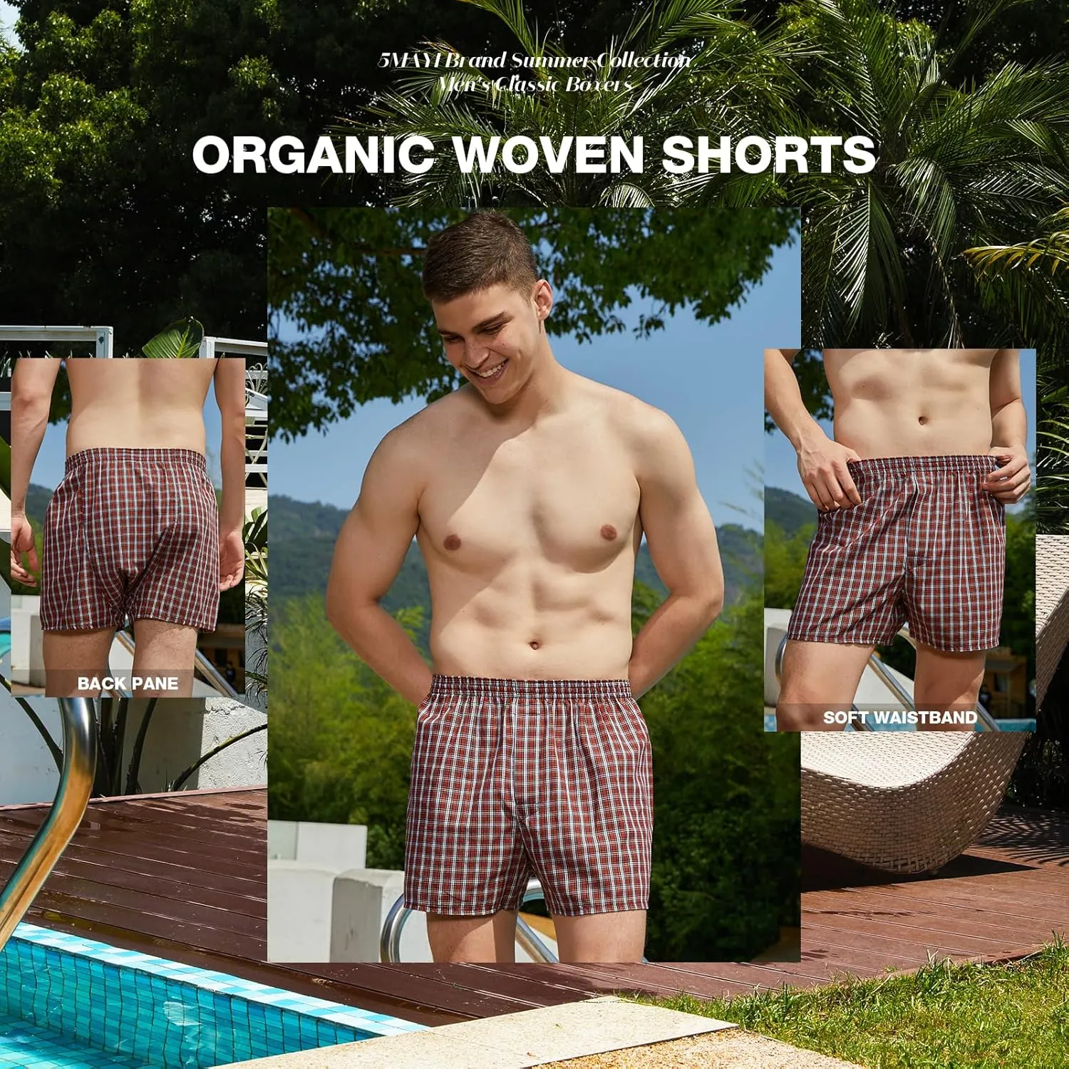 5Mayi Mens Underwear Boxers Cotton Underwear Mens Boxers for Men Pack S M L XL XXL