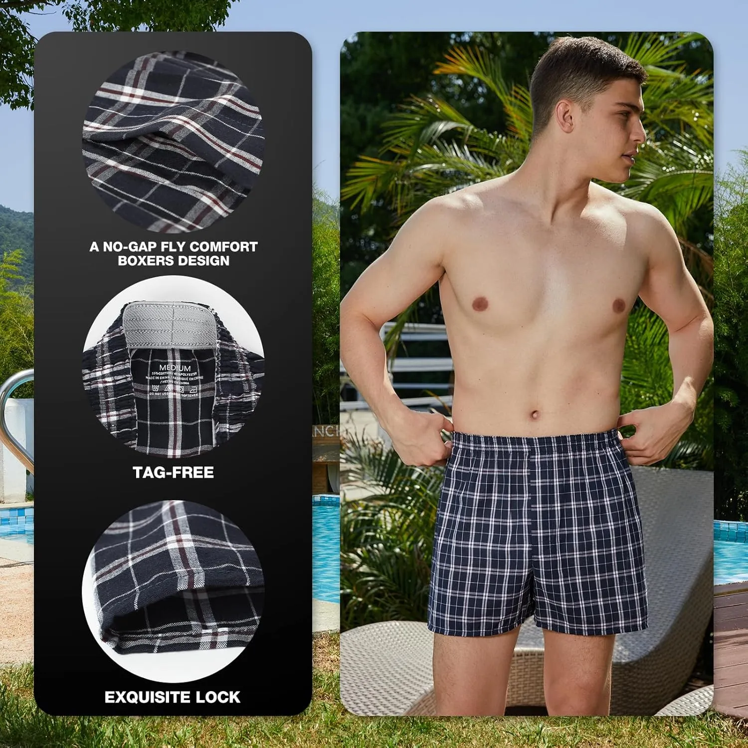 5Mayi Mens Underwear Boxers Cotton Underwear Mens Boxers for Men Pack S M L XL XXL