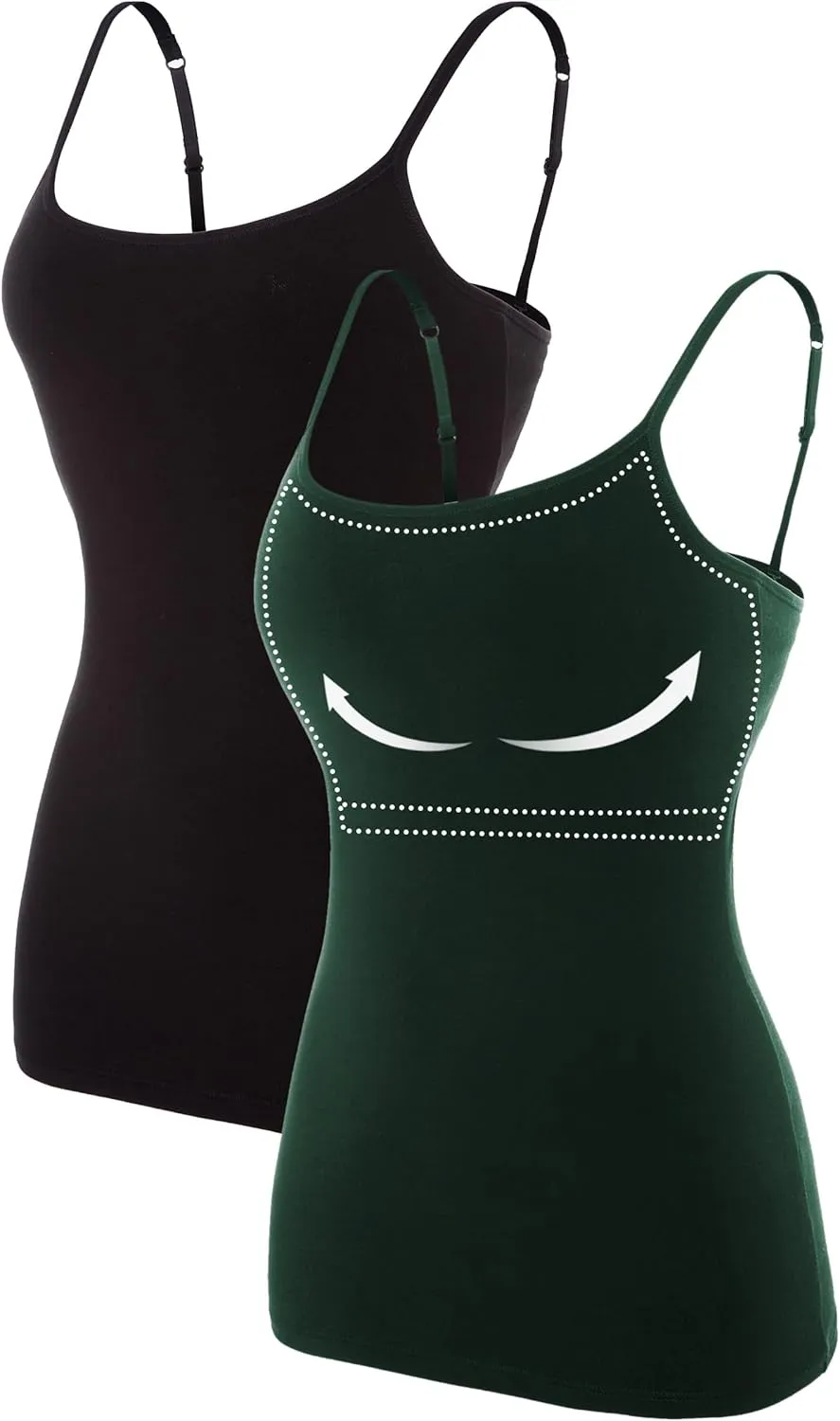 ATTRACO Women's Cotton Camisole Shelf Bra Spaghetti Straps Tank Top