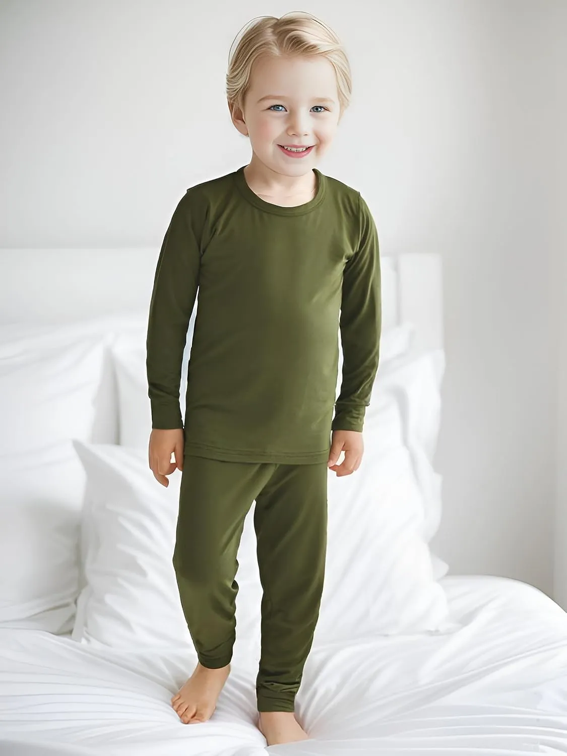 BABY 2T-10Y Toddler Kids Girls Boys Soft Comfy 2pcs Set Long Sleeve Shirts and Pants Sets