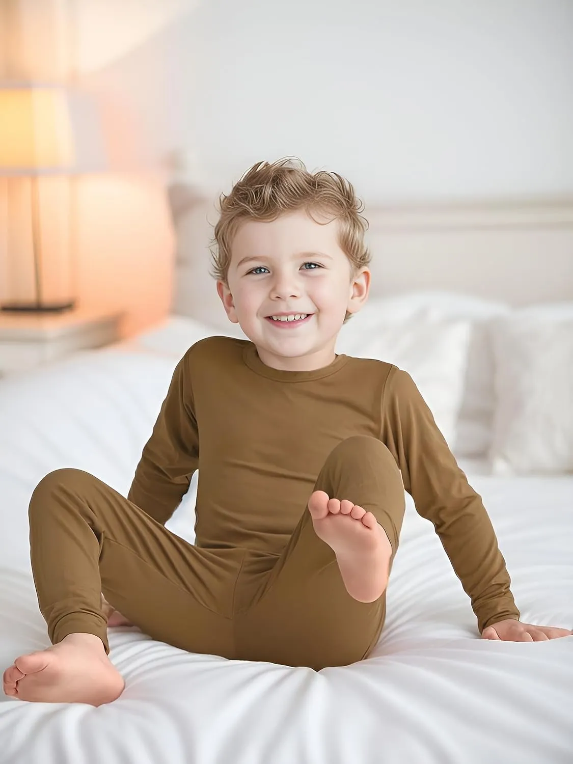 BABY 2T-10Y Toddler Kids Girls Boys Soft Comfy 2pcs Set Long Sleeve Shirts and Pants Sets