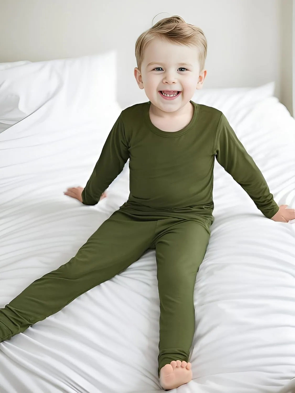 BABY 2T-10Y Toddler Kids Girls Boys Soft Comfy 2pcs Set Long Sleeve Shirts and Pants Sets