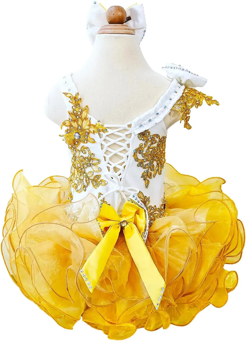 Baby Girls Handmade Beaded Dresses Pageant Dress Birthday Dresses infent Princess Dress