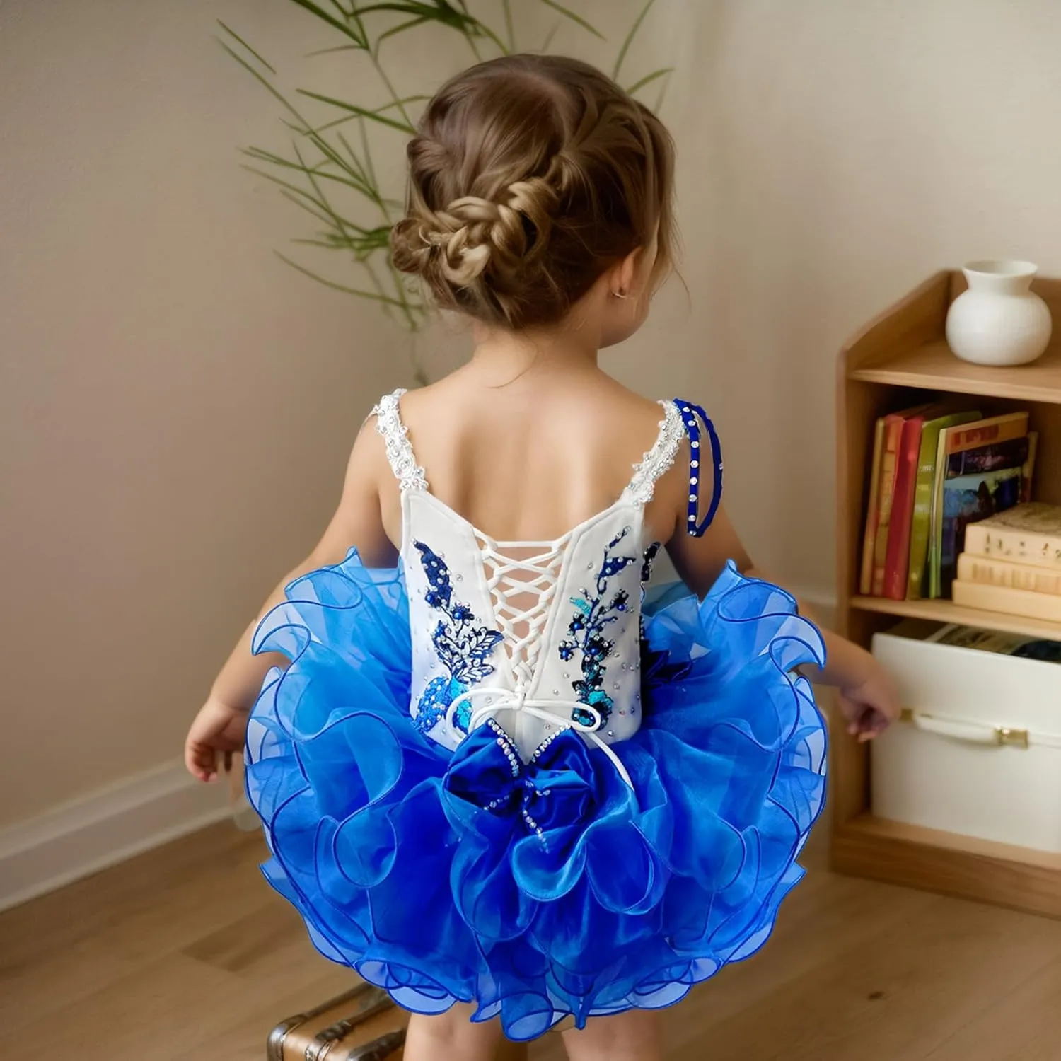 Baby Girls Handmade Beaded Dresses Pageant Dress Birthday Dresses infent Princess Dress