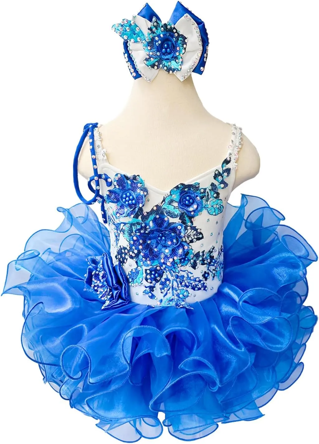 Baby Girls Handmade Beaded Dresses Pageant Dress Birthday Dresses infent Princess Dress