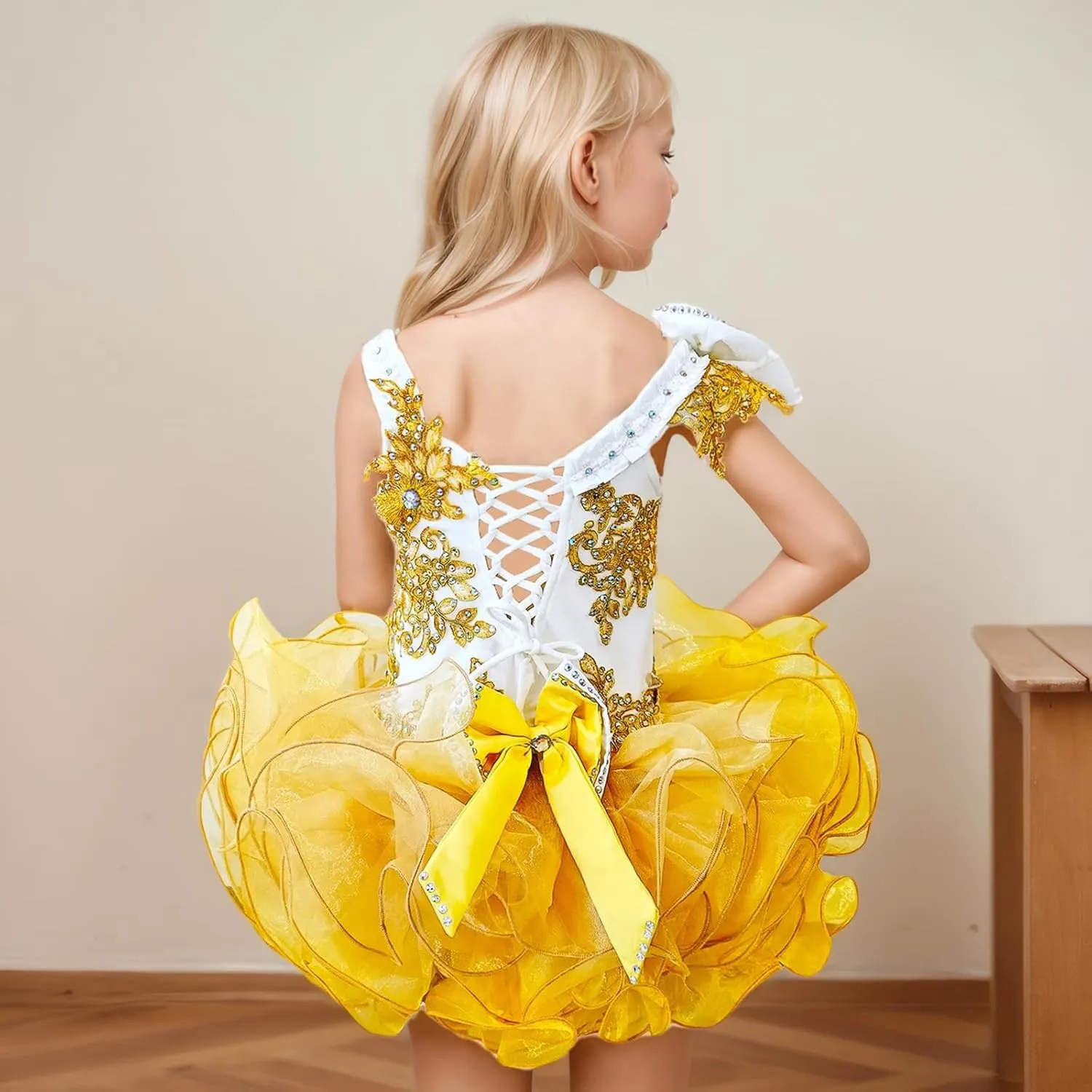 Baby Girls Handmade Beaded Dresses Pageant Dress Birthday Dresses infent Princess Dress