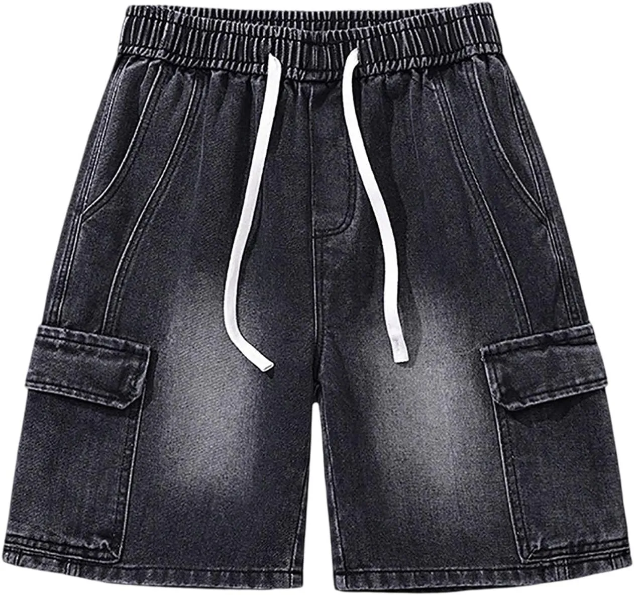 Baggy Jean Shorts for Men Jorts Casual Loose Fit Long Denim Shorts Wide Leg Y2K Hip Hop Streetwear Clothes