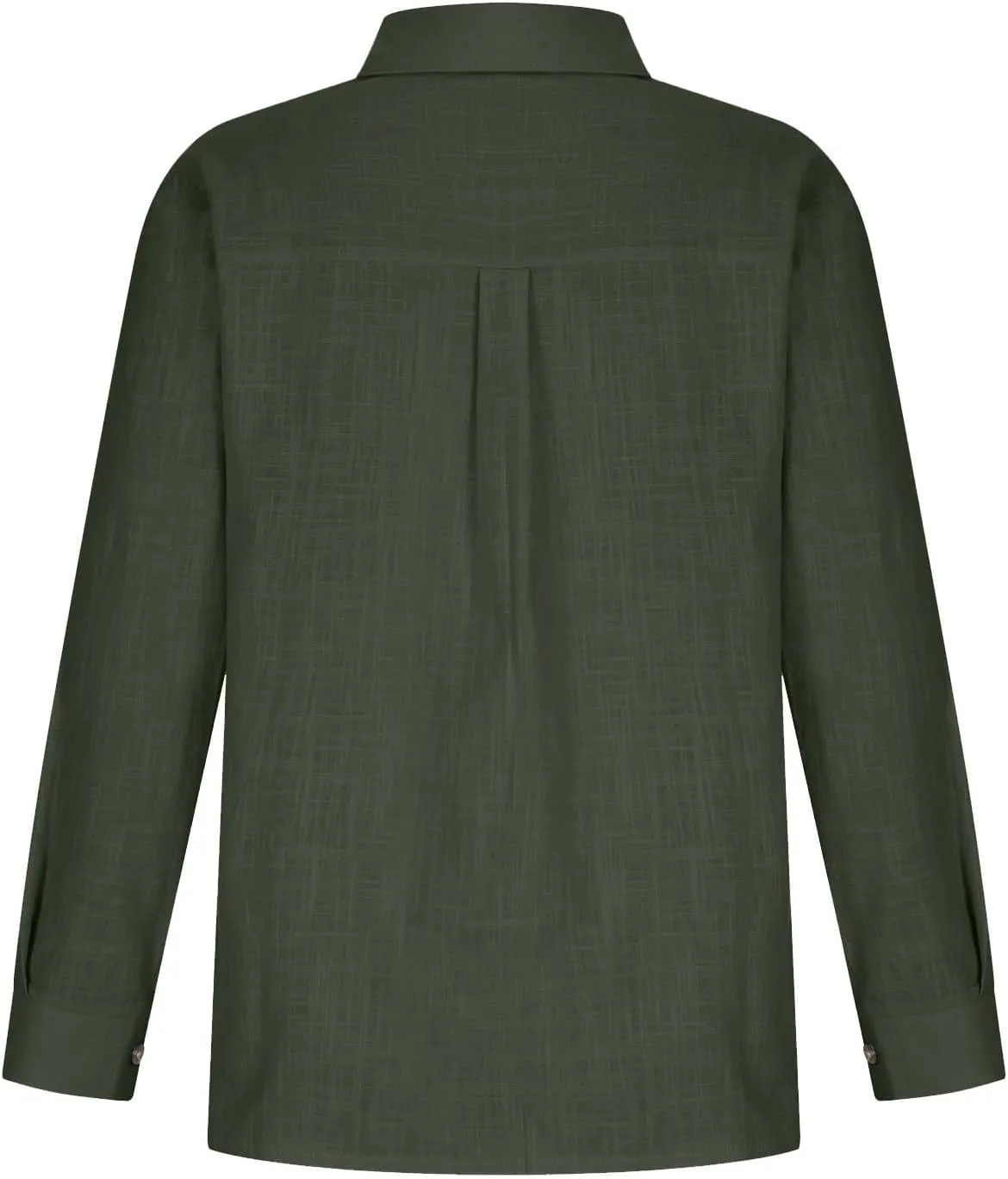 Blouses & Button-Down Shirts Women Lapel Long Sleeve Linen Summer Dressy Tops Loose Fit Cotton Cardigan Tunics