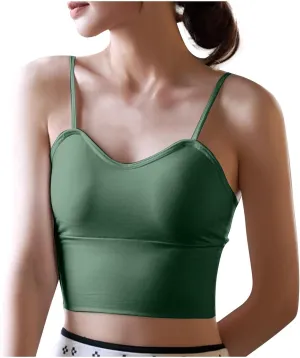 Bra Cami Tank with Built in Bra Sleeveless Lightweight Summer Cooling Tanks Tops V Neck Padded Undershirts for Women