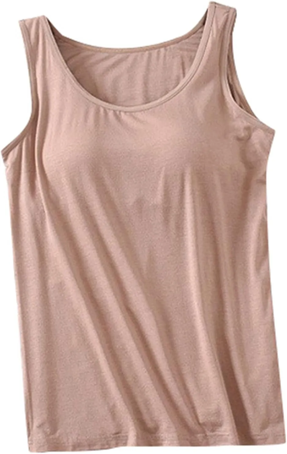 Built in Bra Tank Tops for Women Square Neck Seamless Tank Top Workout Yoga Shirts Basic Cami Vest Summer Clothes