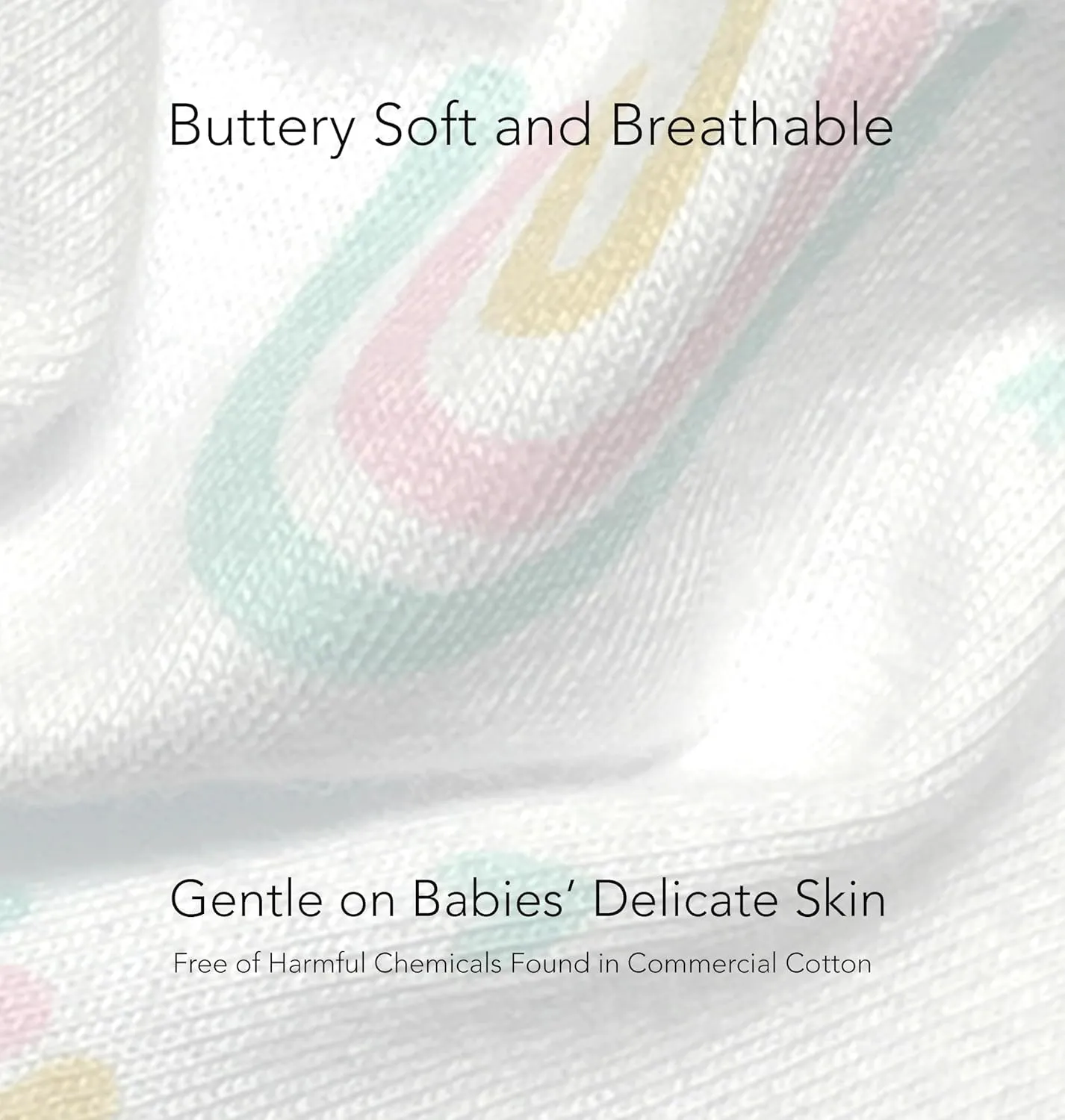 Cambria Baby 100% Organic Kimono Gowns. Side Snaps with Built in Mitts. (Hearts and Rainbows, 0-6 Months)