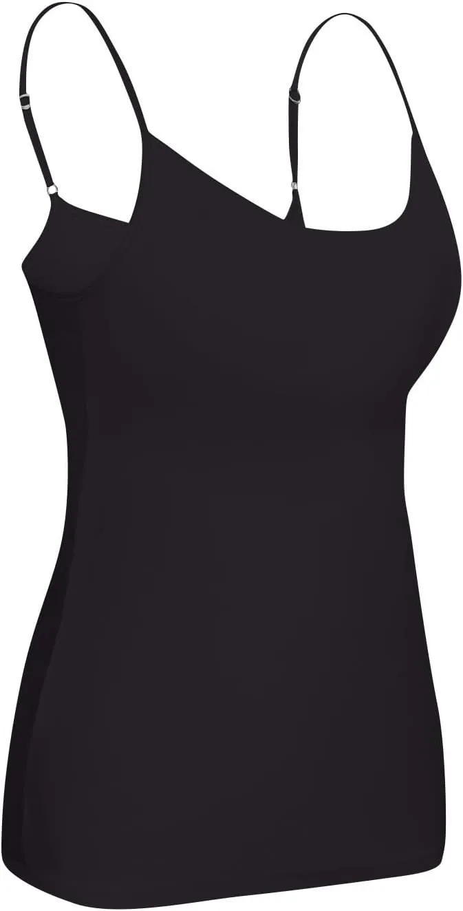 Camisole Tops for Women Built in Bra Summer Adjustable Spaghetti Strap Cami Tank Sports Yoga Undershirts