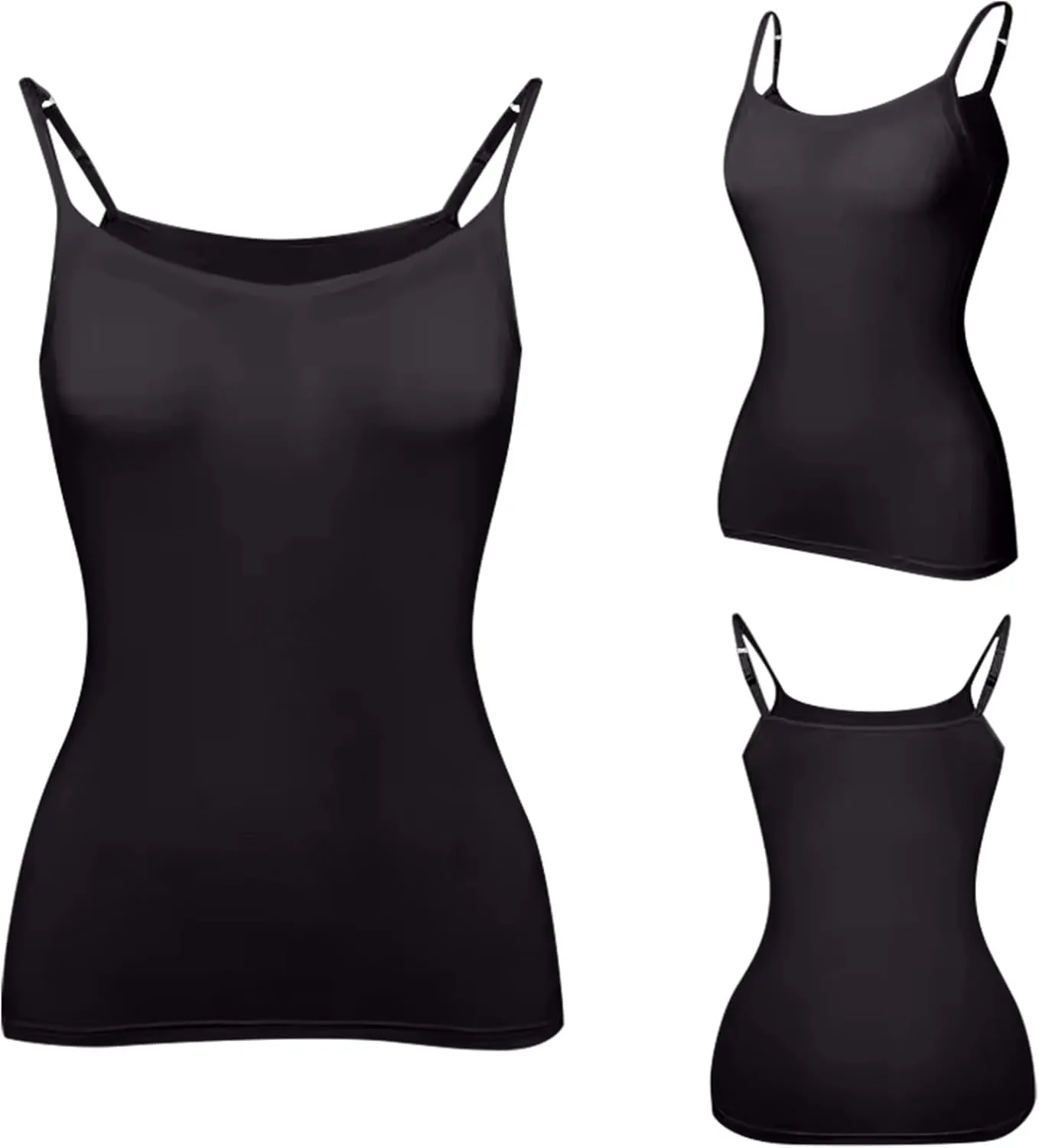 Camisole Tops for Women Built in Bra Summer Adjustable Spaghetti Strap Cami Tank Sports Yoga Undershirts