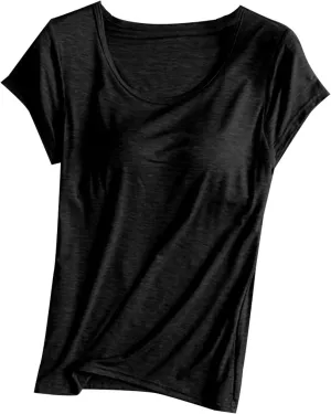 Cap Sleeve Tank Tops Women Trending Classic Solid Color Padded Crewneck Basic Going Outdoor Hiking T-Shirts