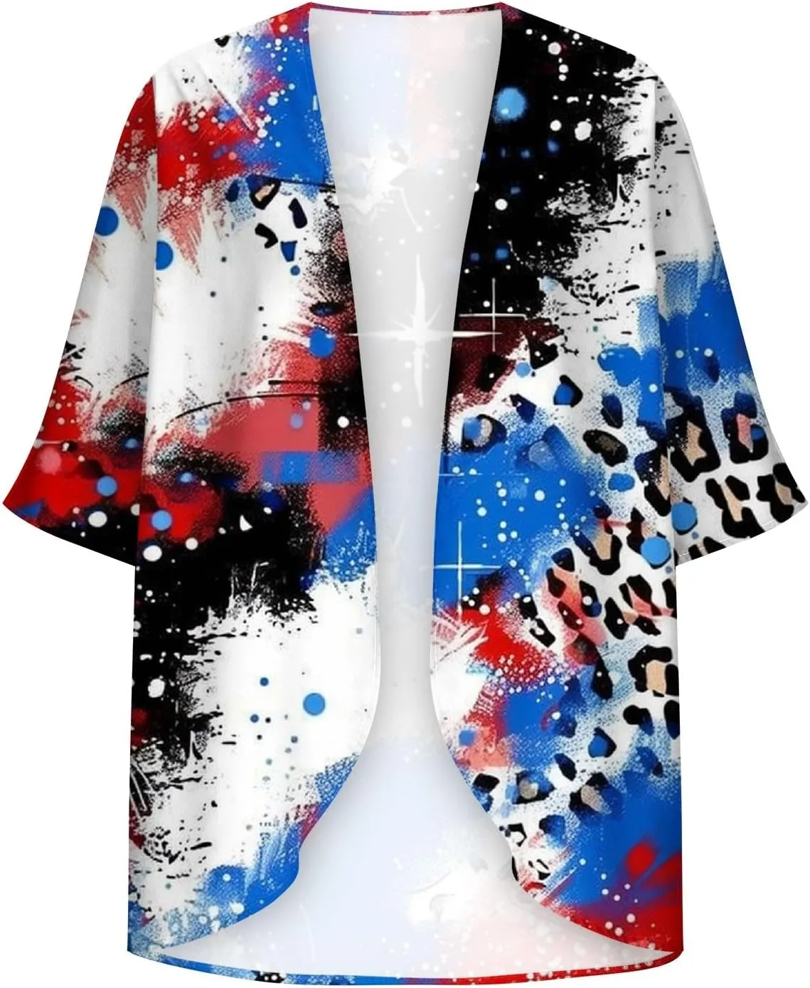 Cardigans for Women Trendy 3/4 Sleeve Open Front Cardigan Floral Printed Boho Kimono Summer Vacation Outfits