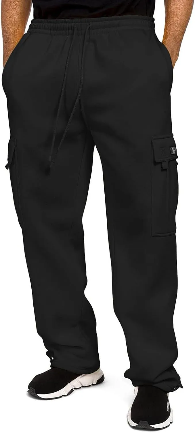 Cargo Work Pant Men Elastic Waist Casual Cargo Pants Athletic Sweatpants with Pockets Joggers Sweat Pant