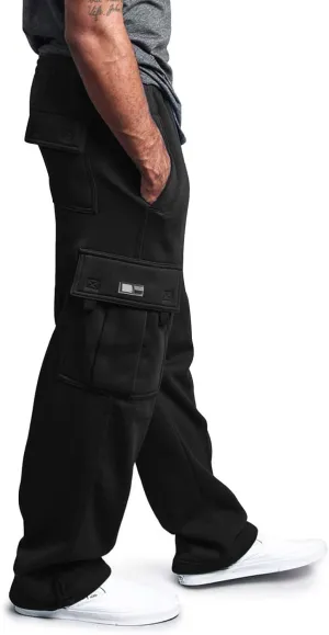 Cargo Work Pant Men Elastic Waist Casual Cargo Pants Athletic Sweatpants with Pockets Joggers Sweat Pant