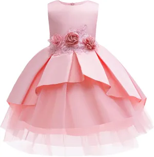 Cichic Elegant Girls Dress Special Occasion Satin Gowns for 2-10Years Kid