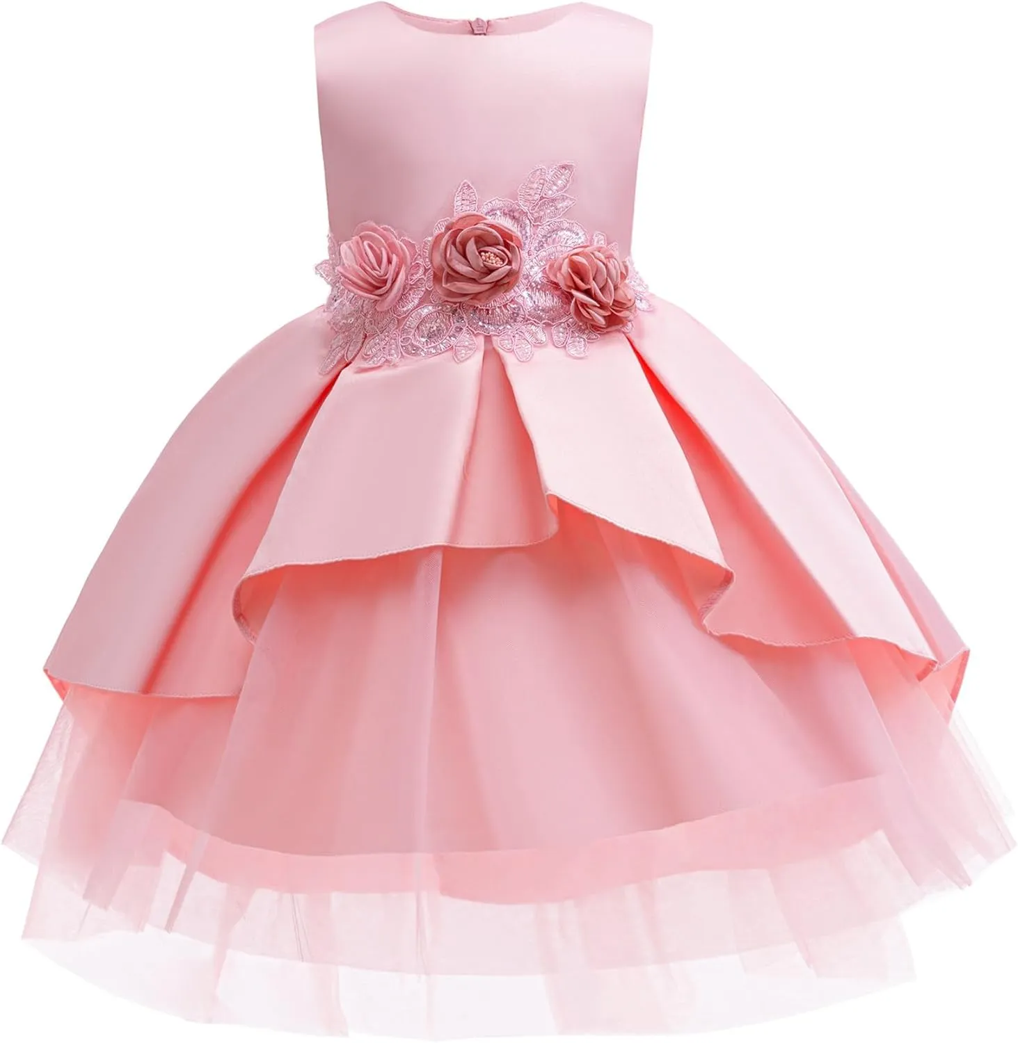 Cichic Elegant Girls Dress Special Occasion Satin Gowns for 2-10Years Kid