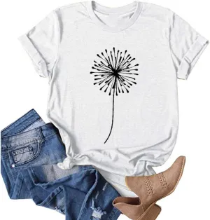Cute T Shirts for Girls 10-12 Years Old Crew Neck Casual Floral Sunflower Tops Short Sleeve Tees Shirts Cotton Blouses