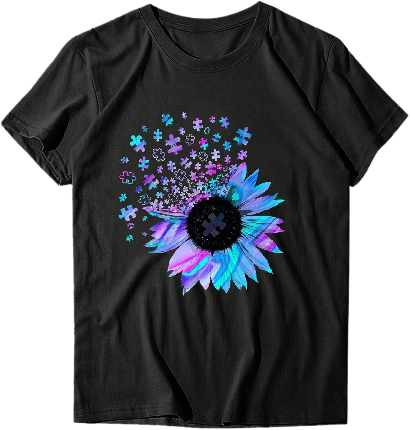 Cute T Shirts for Girls 10-12 Years Old Crew Neck Casual Floral Sunflower Tops Short Sleeve Tees Shirts Cotton Blouses
