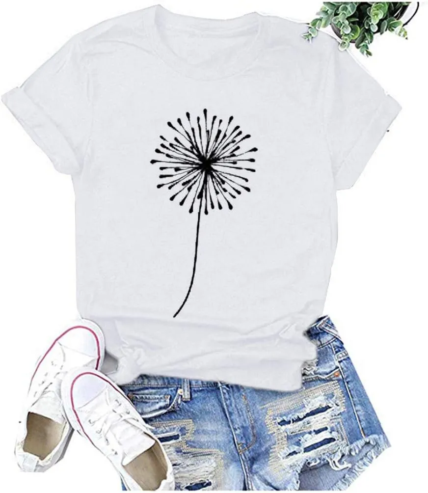 Cute T Shirts for Girls 10-12 Years Old Crew Neck Casual Floral Sunflower Tops Short Sleeve Tees Shirts Cotton Blouses