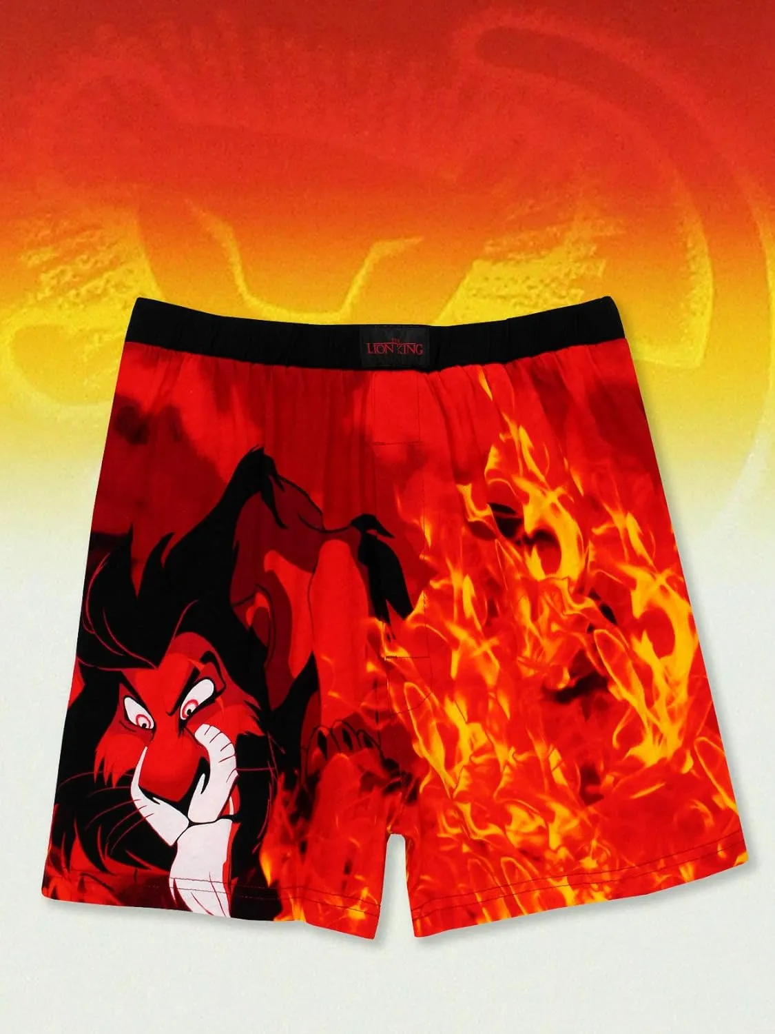 Disney The Lion King Scar Hyenas Mens Briefly Stated Boxer Lounge Shorts