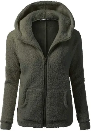 Fall Jackets for Women 2024 Casual Plus Size Long Sleeve Zip Up Fuzzy Fleece Sherpa Coat Comfy Warm Hoodies Outwear