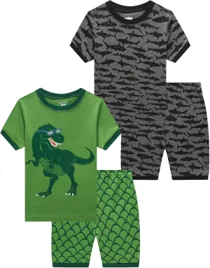 Family Feeling Boys Summer Pajamas Sets Short 100% Cotton Pjs