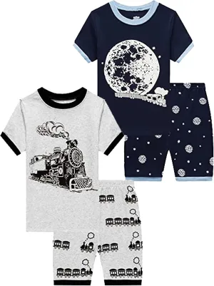 Family Feeling Boys Summer Pajamas Sets Short 100% Cotton Pjs