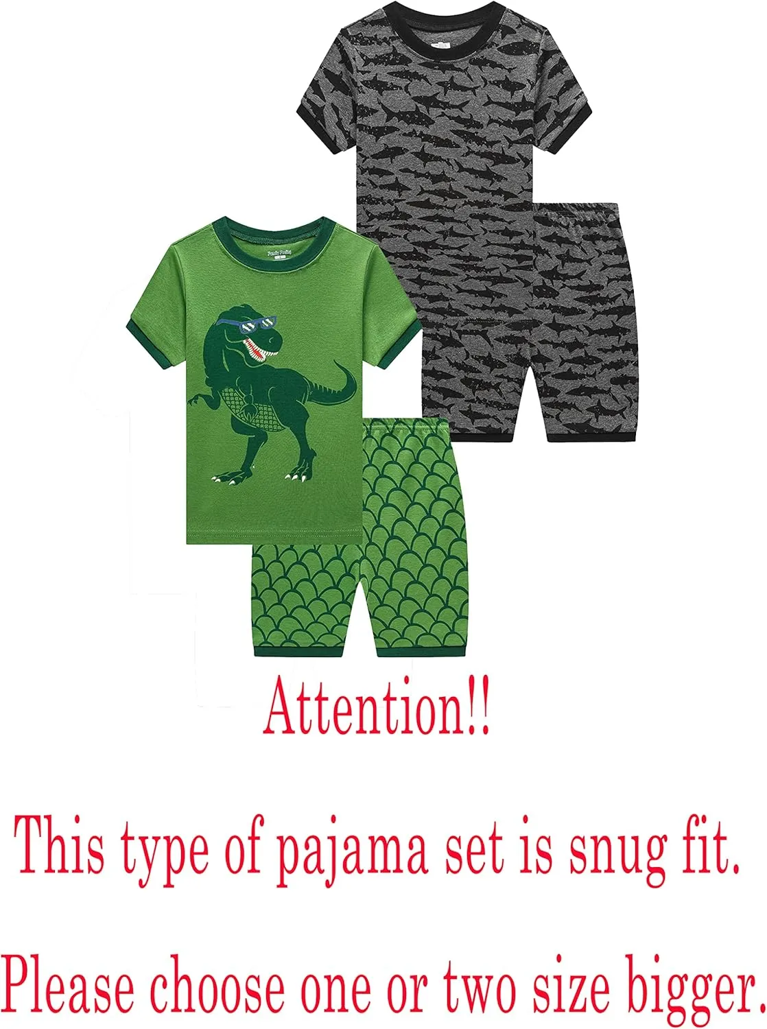Family Feeling Boys Summer Pajamas Sets Short 100% Cotton Pjs