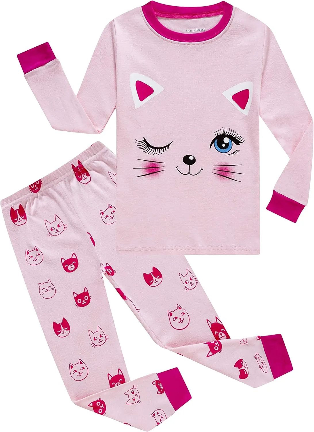 Family Feeling Little Boys Girls Child Pajamas Sets 100% Cotton Toddler Pjs