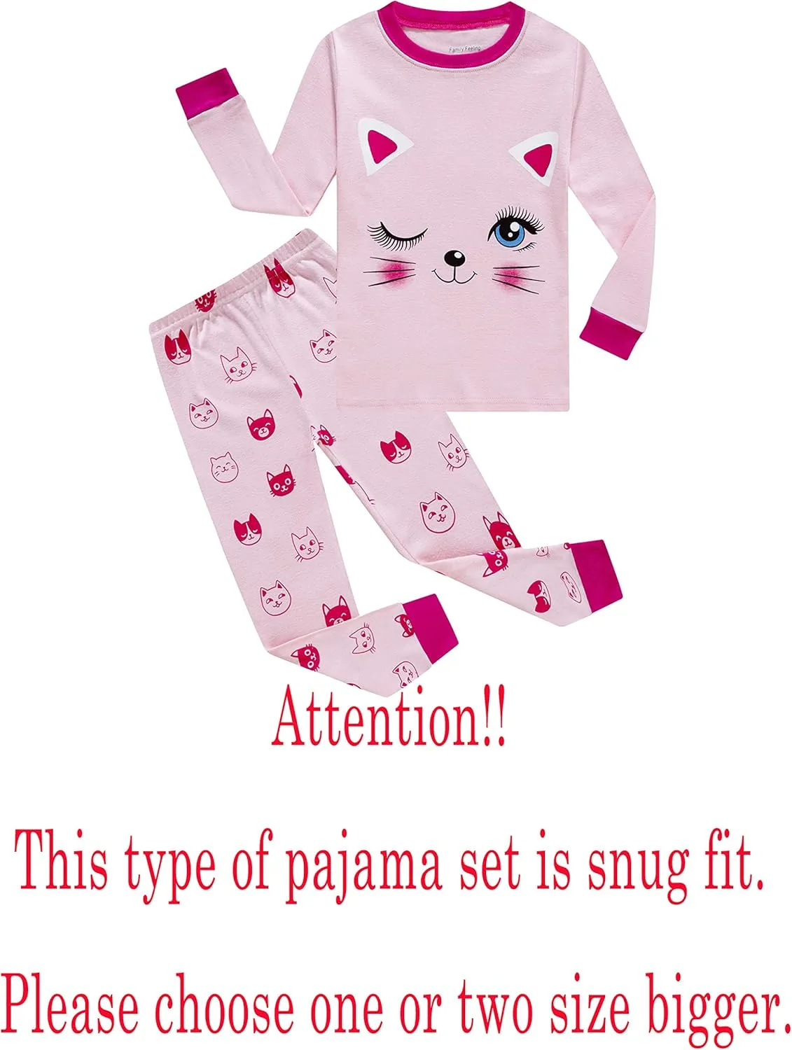 Family Feeling Little Boys Girls Child Pajamas Sets 100% Cotton Toddler Pjs