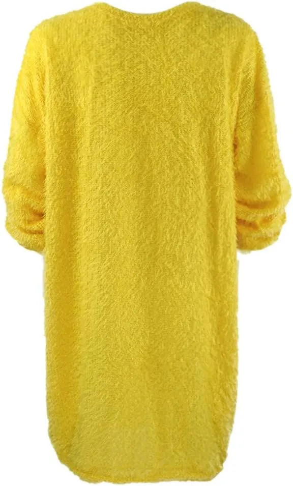 Furry Sweater Dress 2024 Women Fuzzy Fleece Sweatshirts Oversize Warm Winter Comfy Soft Plush Pullover Jumper Dresses