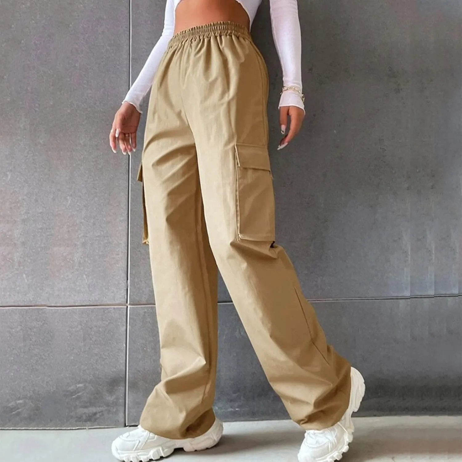High Waisted Wide Leg Trousers Sweatpants for Women Baggy Straight Leg Lounge Pants Stretch Loose Comfy Fall Outfits