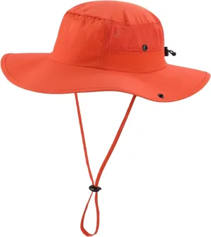 Home Prefer UPF50  Mens Sun Hat Wide Brim Womens UV Protection Beach Bucket Hat Airy Fishing Hat Hiking Snap Up Cowboy Hat