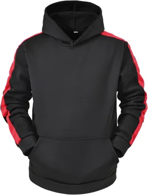 Hoodies for Men Pullover, Mens Hoodies Pullover Patchwork Color Block Sweatshirts Casual Drawstring Tops with Kanga Pockets A