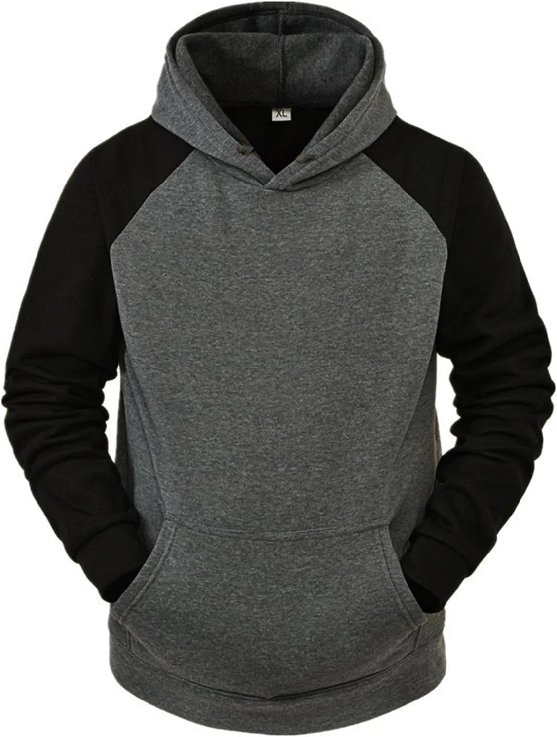 Hoodies for Men Pullover, Mens Hoodies Pullover Patchwork Color Block Sweatshirts Casual Drawstring Tops with Kanga Pockets A
