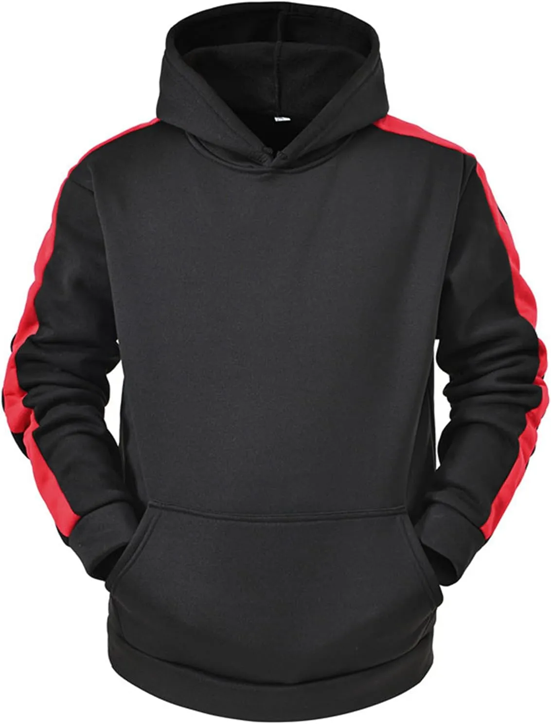 Hoodies for Men Pullover, Mens Hoodies Pullover Patchwork Color Block Sweatshirts Casual Drawstring Tops with Kanga Pockets A