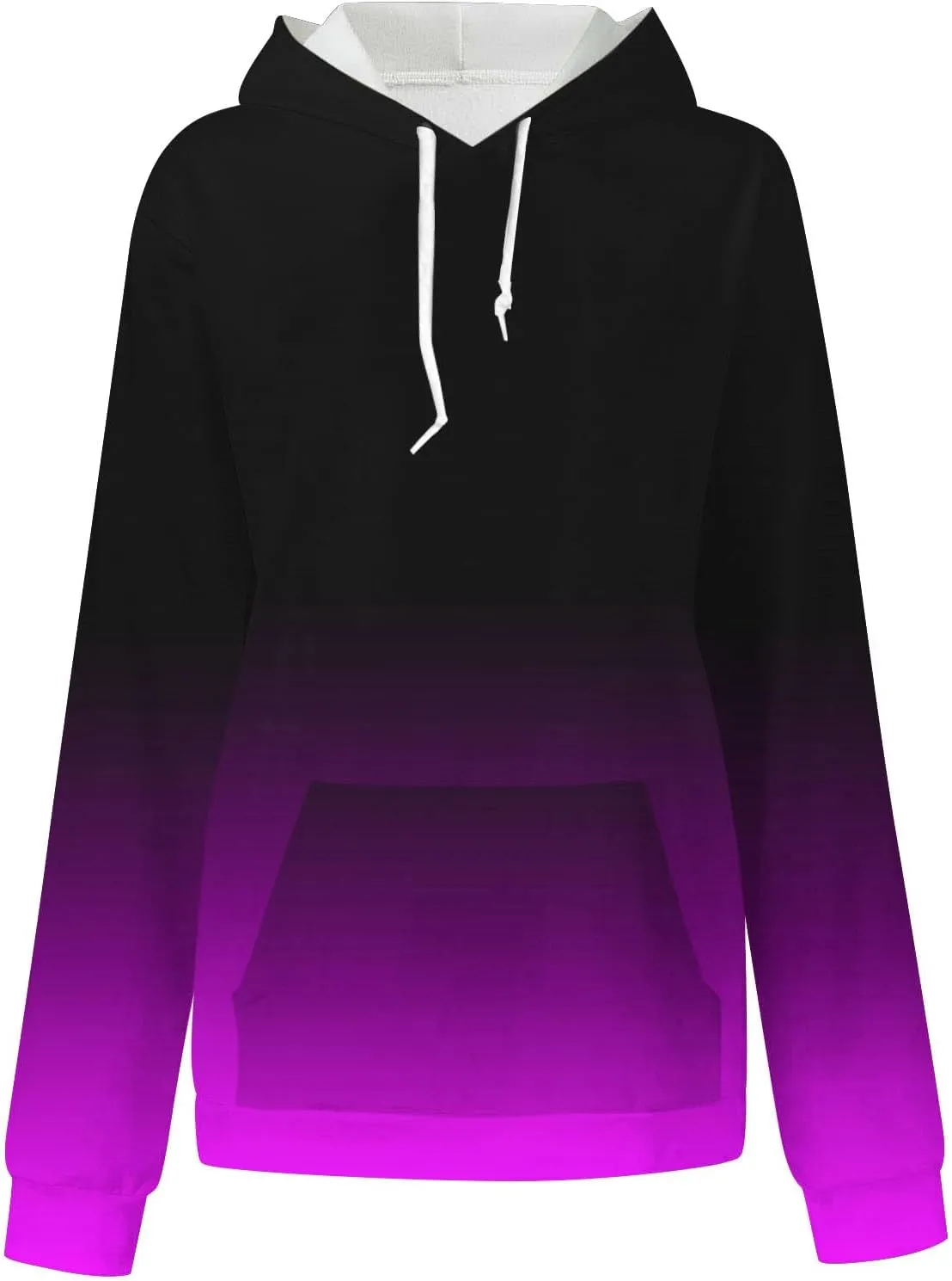 Hoodies For Women 2024 Causal Fall Fashion Oversized Hooded Sweatshirt Gradient Color Drawstring Pullover Hoodie