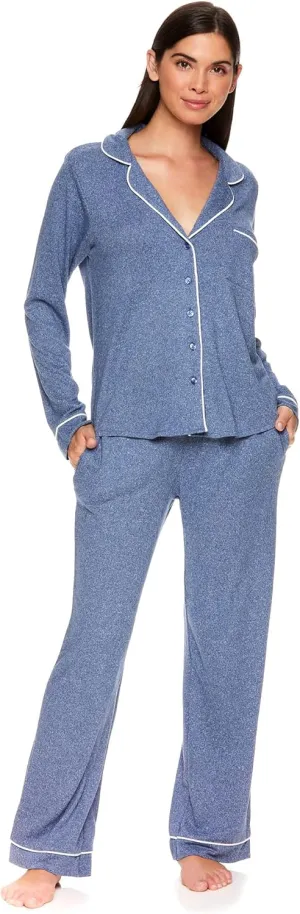 kathy ireland Womens Pajama Set and Lounge Set - PJ Set for Women with Long Sleeve Pajama Top and Pajama Pants with Pockets