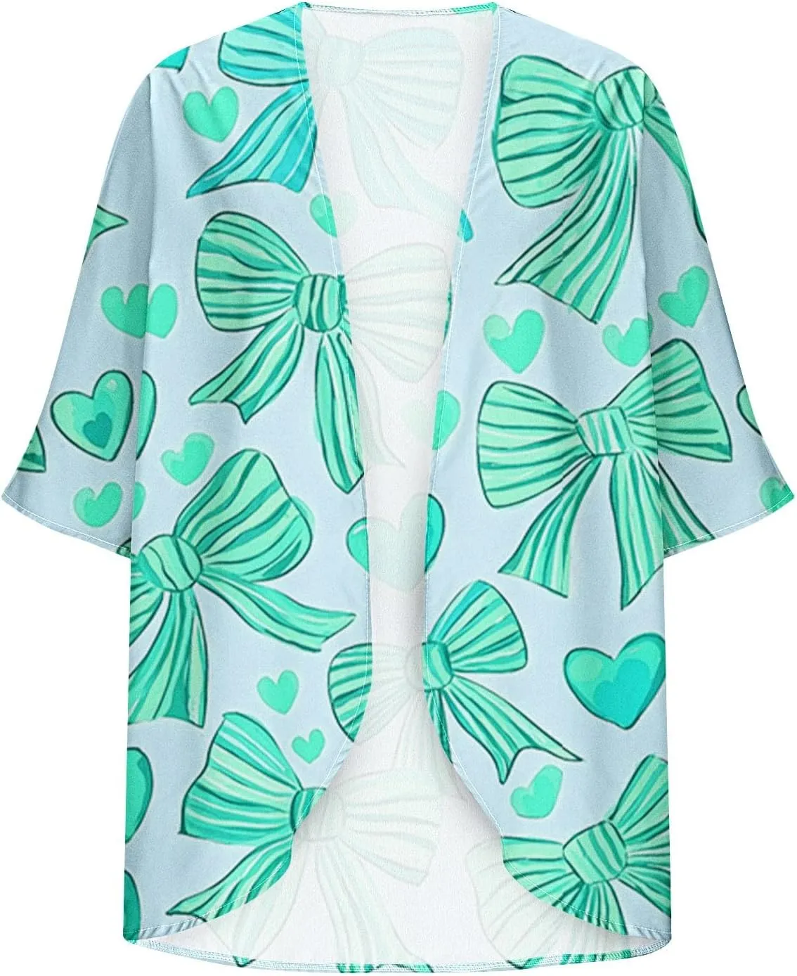 Kimonos for Women Summer Chiffon Beach Cover Up Lightweight Open Front 3/4 Sleeve Cardigan Vacation Outfits