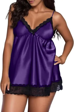 Lace Women's Sexy Lingerie Cami Chemise Nightie Flattering Nightgown Kinky Nightwear Sheer Lingerie Robes Naughty