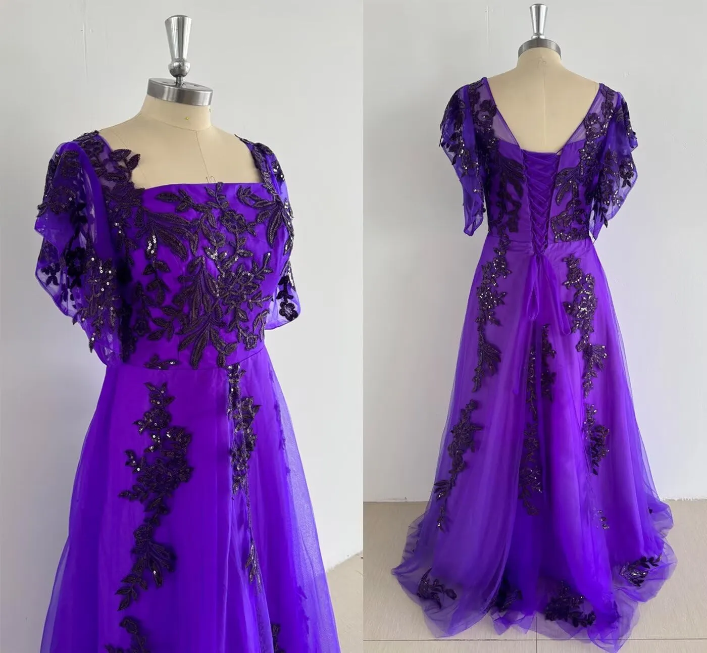 Laces Appliques Mother of The Bride Dresses for Wedding Short Sleeve Mother of Groom Dress