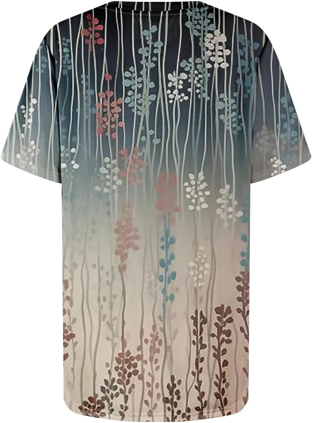 Ladies Tops and Blouses Short Sleeve T Shirts with Pockets Side Slit Crewneck Blouse Summer Clothes 2025