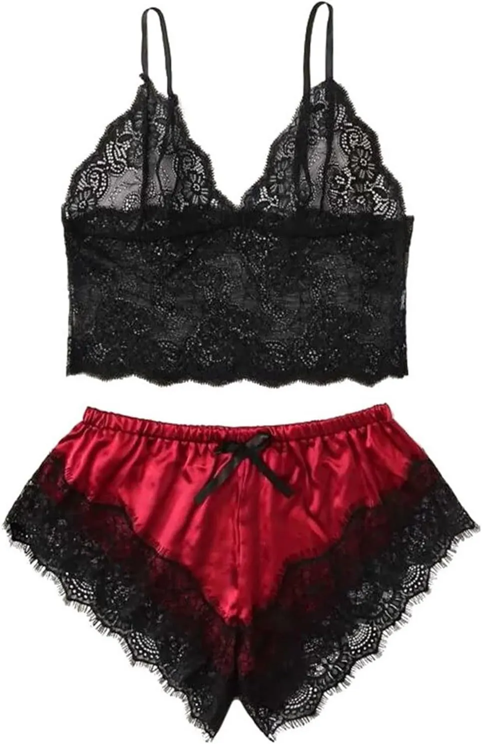 Lingerie Sets for Women Sexy Pajamas for Women Set Soft Lace Pajama Sets Bralette and Shorts Set Sleep Outfits